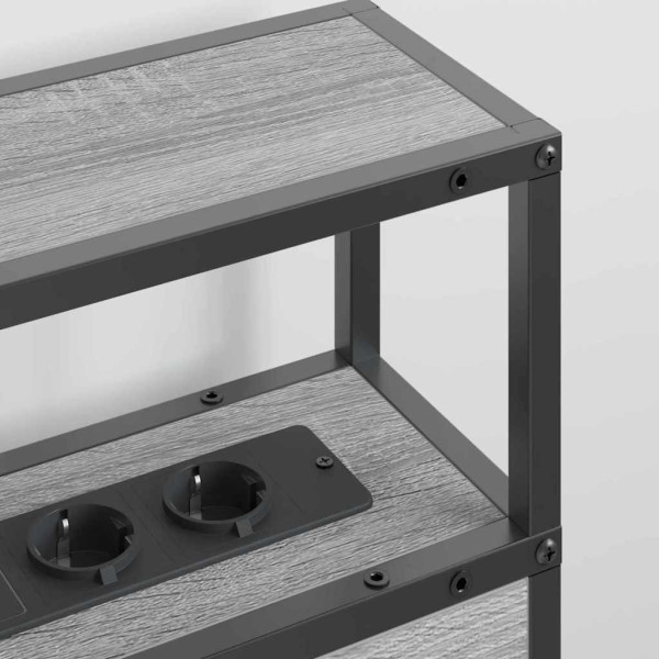 Cabecera de almacenamiento con estante Gris sonoma 180 cm M 4