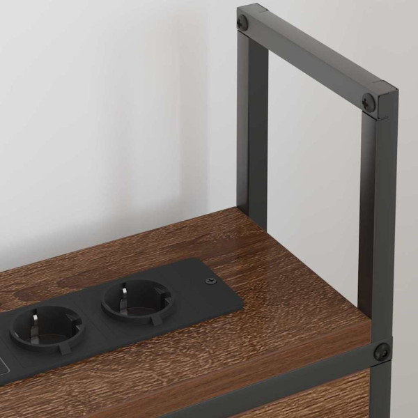 Cabecero de Almacenamiento con Estación de Carga Marrón roble M 4