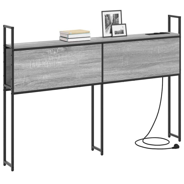 Cabecero de Almacenamiento con Estación de Carga Gris sonoma M 3