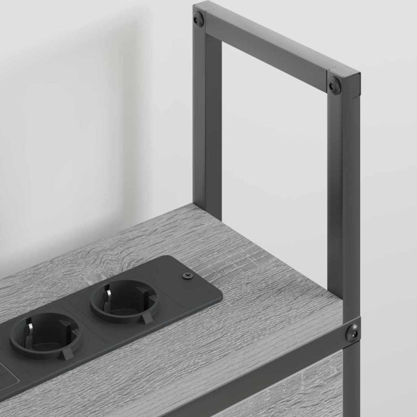 Cabecero de Almacenamiento con Estación de Carga Gris sonoma M 4