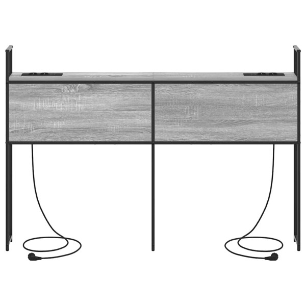 Cabecero de Almacenamiento con Estación de Carga Gris sonoma M 5