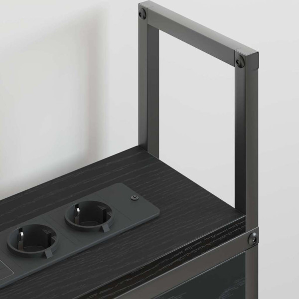 Cabecero de Almacenamiento con Estación de Carga Roble negro M 4