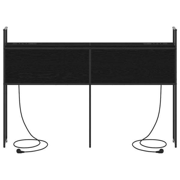 Cabecero de Almacenamiento con Estación de Carga Roble negro M 5