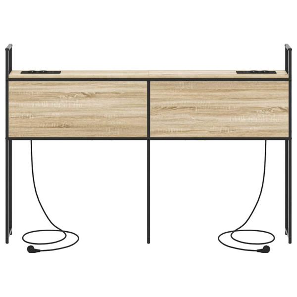 Cabecero de Almacenamiento con Estación de Carga Roble Sonoma M 5