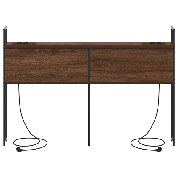 Cabecero de Almacenamiento con Estación de Carga Marrón roble M 5