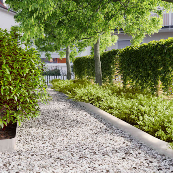 Bordes para césped 10 uds 15x103 cm acero inoxidable D