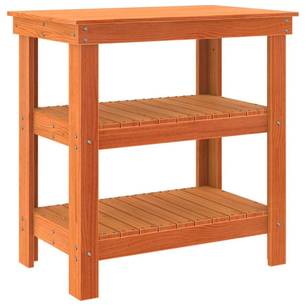 Banco de trabajo con estante Marrón cera 78.5 x 50 x 80 cm M 2