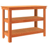 Banco de trabajo con estante Marrón cera 110.5 x 50 x 80 cm 2