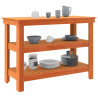 Banco de trabajo con estante Marrón cera 110.5 x 50 x 80 cm 3