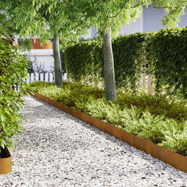 Borduras para césped 10 pcs Marrón 100 x 0.5 x 20 cm D