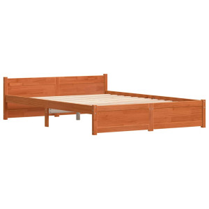 Estructura de cama con cabecera Marrón cera 140 x 200 cm H