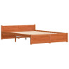 Estructura de cama con cabecera Marrón cera 140 x 200 cm 2
