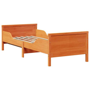 Cama extensible para niños Marrón cera 80 x 130 / 165 / 200 cm H