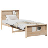 Estructura de cama Marrón 100 x 200 cm Madera maciza de pino 3