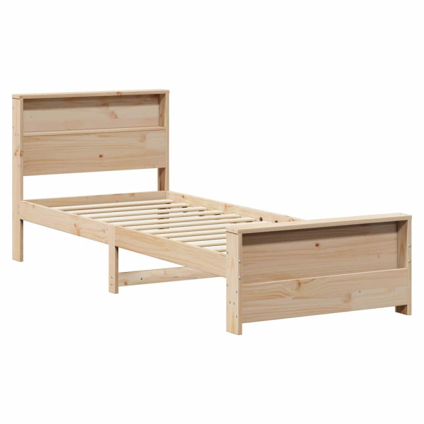 Estructura de cama Marrón 90 x 200 cm Madera maciza de pino M 2