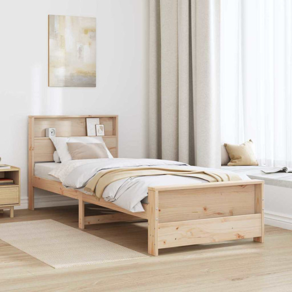 Estructura de cama Marrón 80 x 200 cm Madera maciza de pino M 5