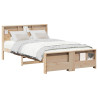 Estructura de cama Marrón 140 x 190 cm Madera maciza de pino 3
