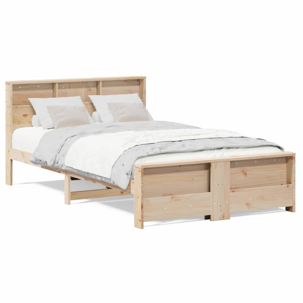 Estructura de cama Marrón 140 x 190 cm Madera maciza de pino M 4