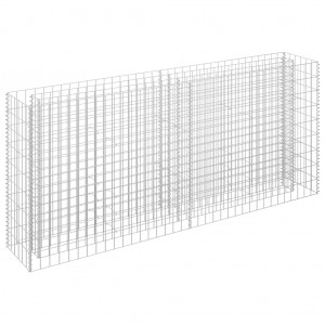 Canteiro elevado/cesto gabião 180x30x90 cm aço galvanizado H