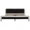 Estructura cama con LED cuero sintético blanco negro 120x200 cm 5