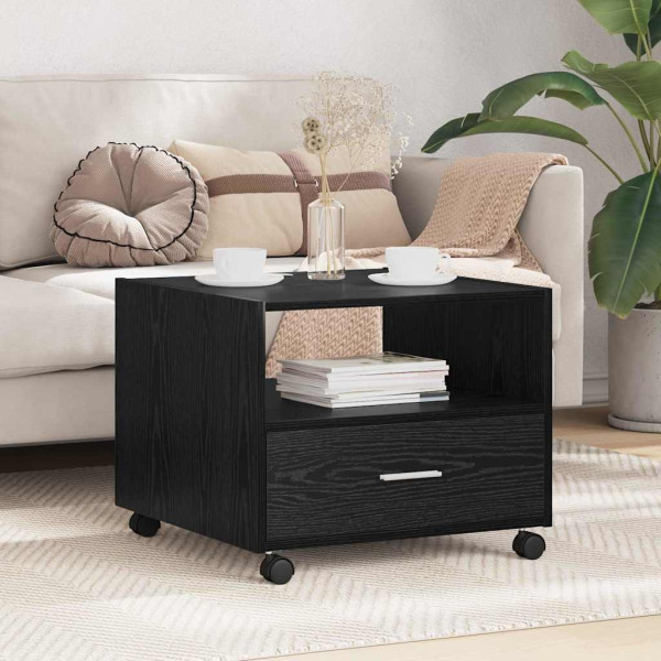 Mesa de Café Roble negro 55 x 55 x 45 cm Madera contrachapada D