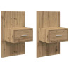 Mueble de cama 2 pcs Roble artisan 48.5 x 32.5 x 80 cm 2