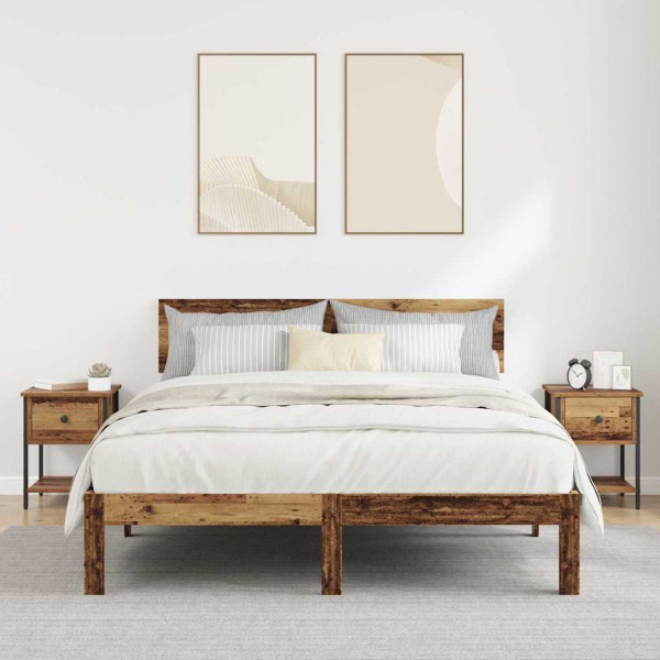 Mueble de cama 2 pcs Madera vieja 40 x 39 x 40 cm M 4