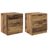 Armario de Noche con cajón 2 pcs Madera vieja 45 x 39 x 50 cm 2