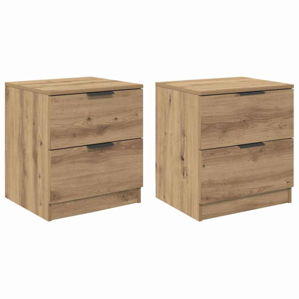 Armario de Noche con cajón 2 pcs Roble artisan 45 x 39 x 50 cm M 2