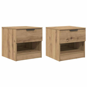 Mueble de cama con cajón 2 pcs Roble artisan 40 x 39 x 40 cm H