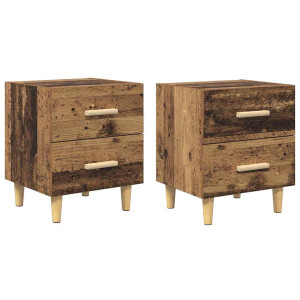 Mueble de cama con cajón 2 pcs Madera vieja 40 x 35 x 47.5 cm H