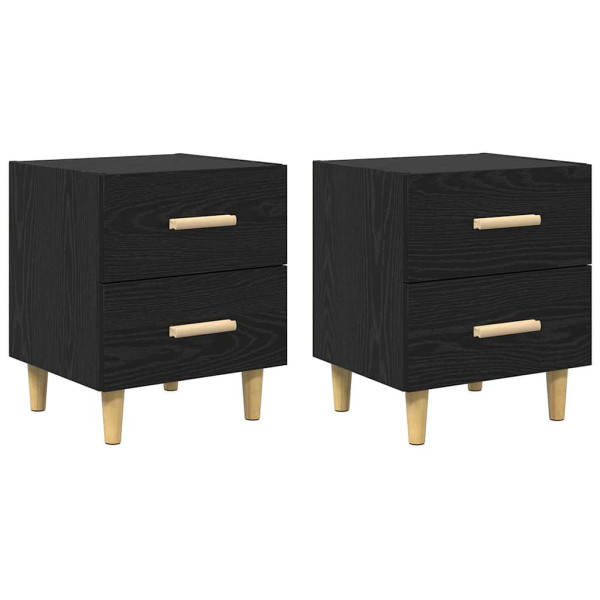 Mueble de cama con cajón 2 pcs Roble negro 40 x 35 x 47.5 cm M 2