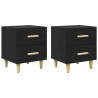 Mueble de cama con cajón 2 pcs Roble negro 40 x 35 x 47.5 cm 2