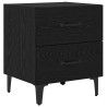 Mueble de cama con cajón Roble negro 40 x 35 x 47.5 cm 2