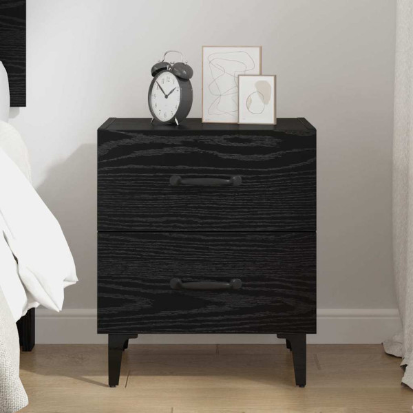 Mueble de cama con cajón Roble negro 40 x 35 x 47.5 cm M 4