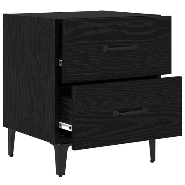 Mueble de cama con cajón Roble negro 40 x 35 x 47.5 cm M 5