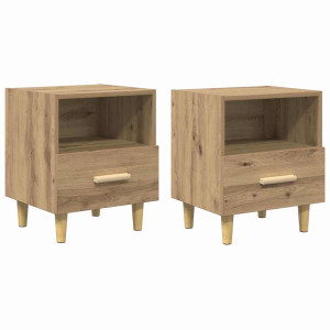 Armario de Noche 2 pcs Roble artisan 40 x 35 x 47.5 cm H