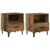 Armario de Noche con cajón 2 pcs Madera vieja 40 x 35 x 47.5 cm 2