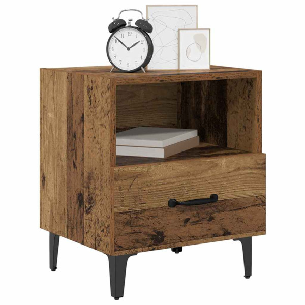 Armario de Noche con cajón 2 pcs Madera vieja 40 x 35 x 47.5 cm M 3