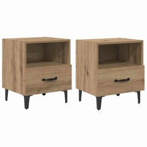 Armario de Noche 2 pcs Roble artisan 40 x 35 x 47.5 cm H