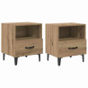 Armario de Noche 2 pcs Roble artisan 40 x 35 x 47.5 cm 2