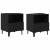 Armario de Noche con cajón 2 pcs Roble negro 40 x 35 x 47.5 cm 2
