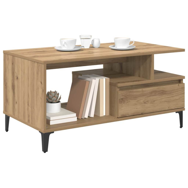 Mesa de Café Roble artisan 90 x 49 x 45 cm Madera contrachapada M 3