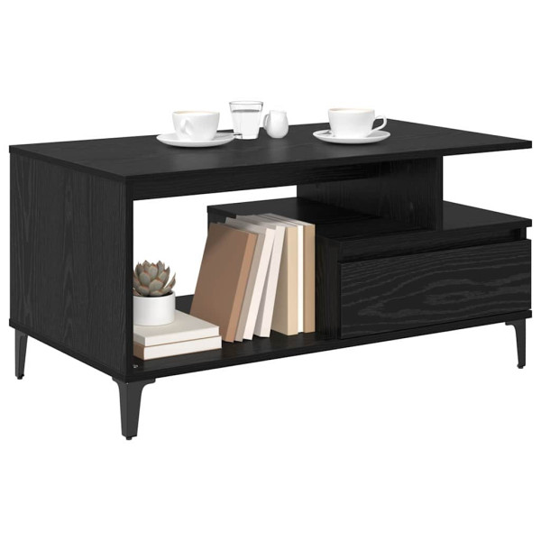 Mesa de Café Roble negro 90 x 49 x 45 cm Madera contrachapada M 3