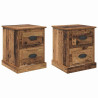 Armario de Noche con cajón 2 pcs Madera vieja 39 x 39 x 47.5 cm 2