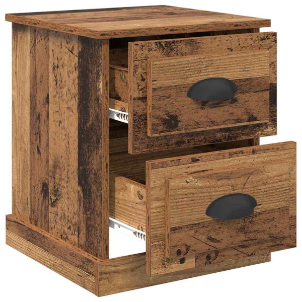 Armario de Noche con cajón 2 pcs Madera vieja 39 x 39 x 47.5 cm M 5