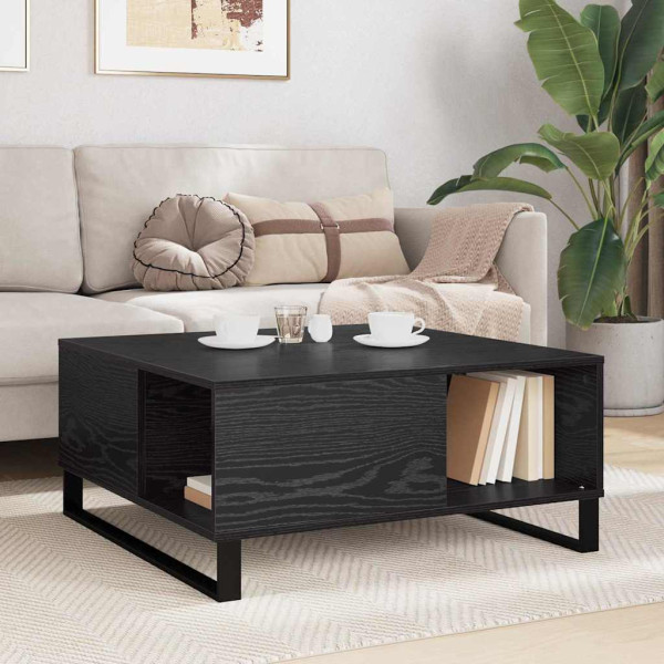 Mesa de Café Roble negro 80 x 80 x 36.5 cm Madera contrachapada M 4
