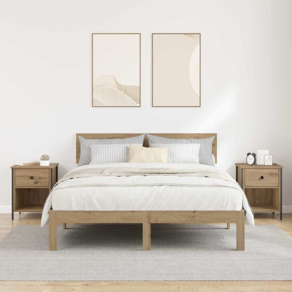 Armario de Noche con cajón 2 pcs Roble artisan 40 x 42 x 50 cm M 4