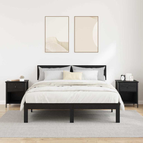 Armario de Noche con cajón 2 pcs Roble negro 40 x 42 x 50 cm M 4