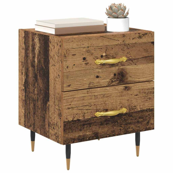 Armario de Noche con cajón 2 pcs Madera vieja 40 x 35 x 47.5 cm M 3